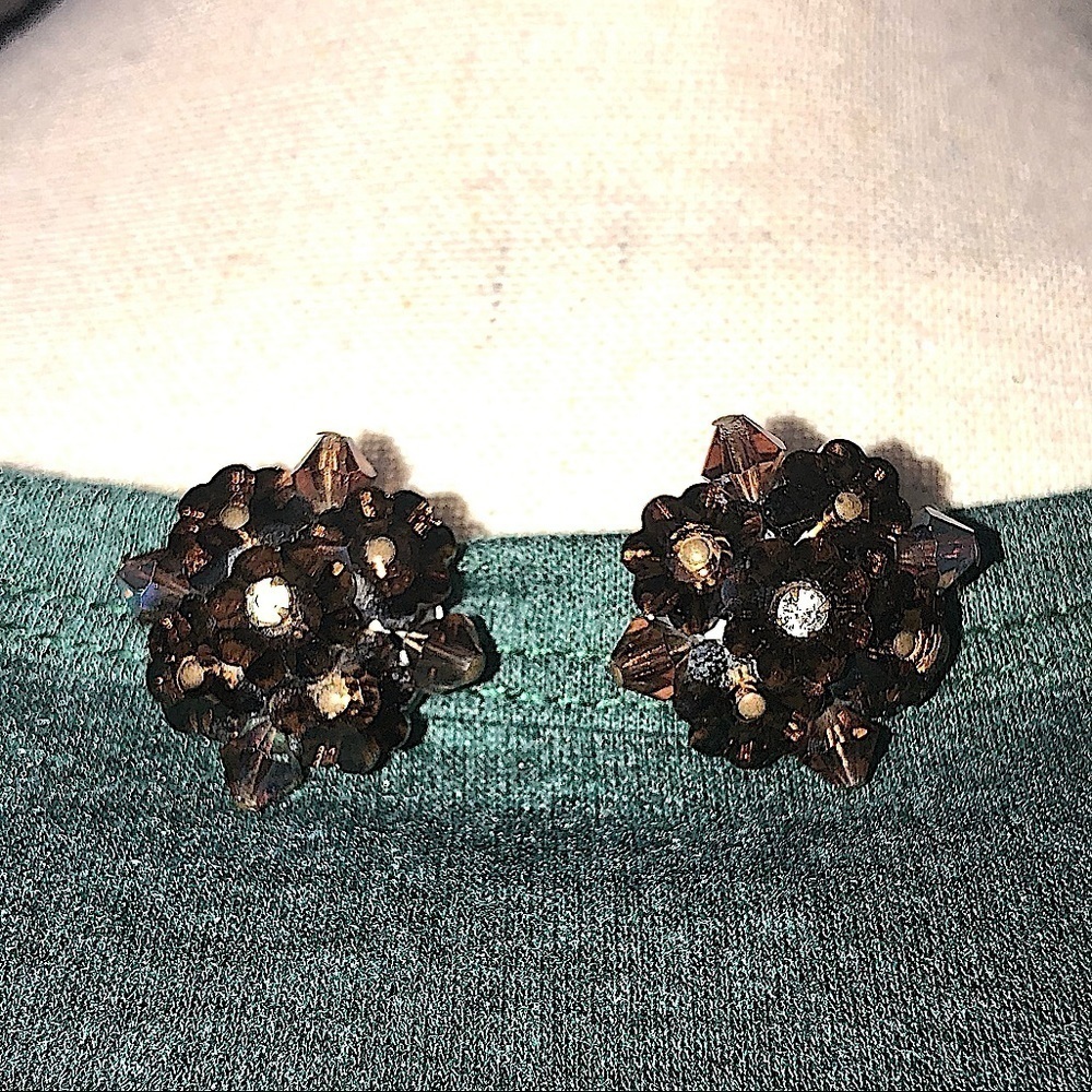 Brown Aurora Crystal Earrings